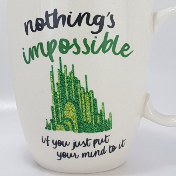 Vintage Statement Mug Teacup WIZARD OF OZ Nothing is Impossible Dare to Dream - Picture 2 of 16